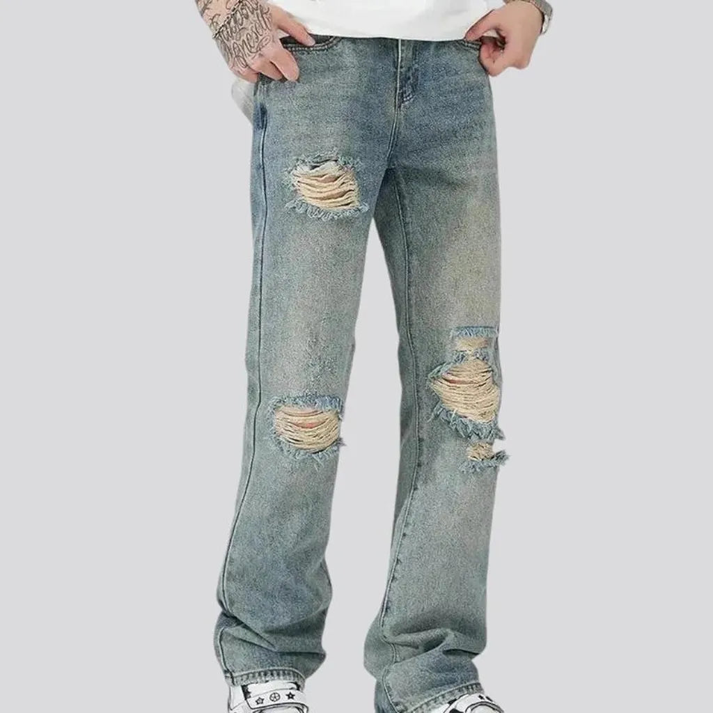 Mid rise loose men's jeans