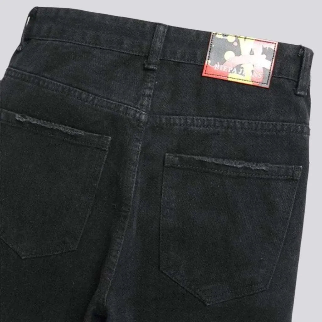 Skinny men's patchwork jeans
