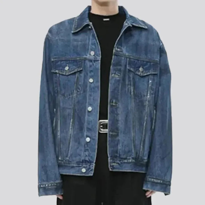 Medium-wash fashion men's jeans jacket
