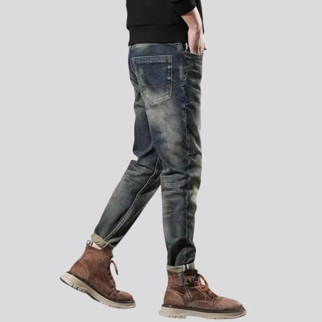 Retro style stretchable jeans for men