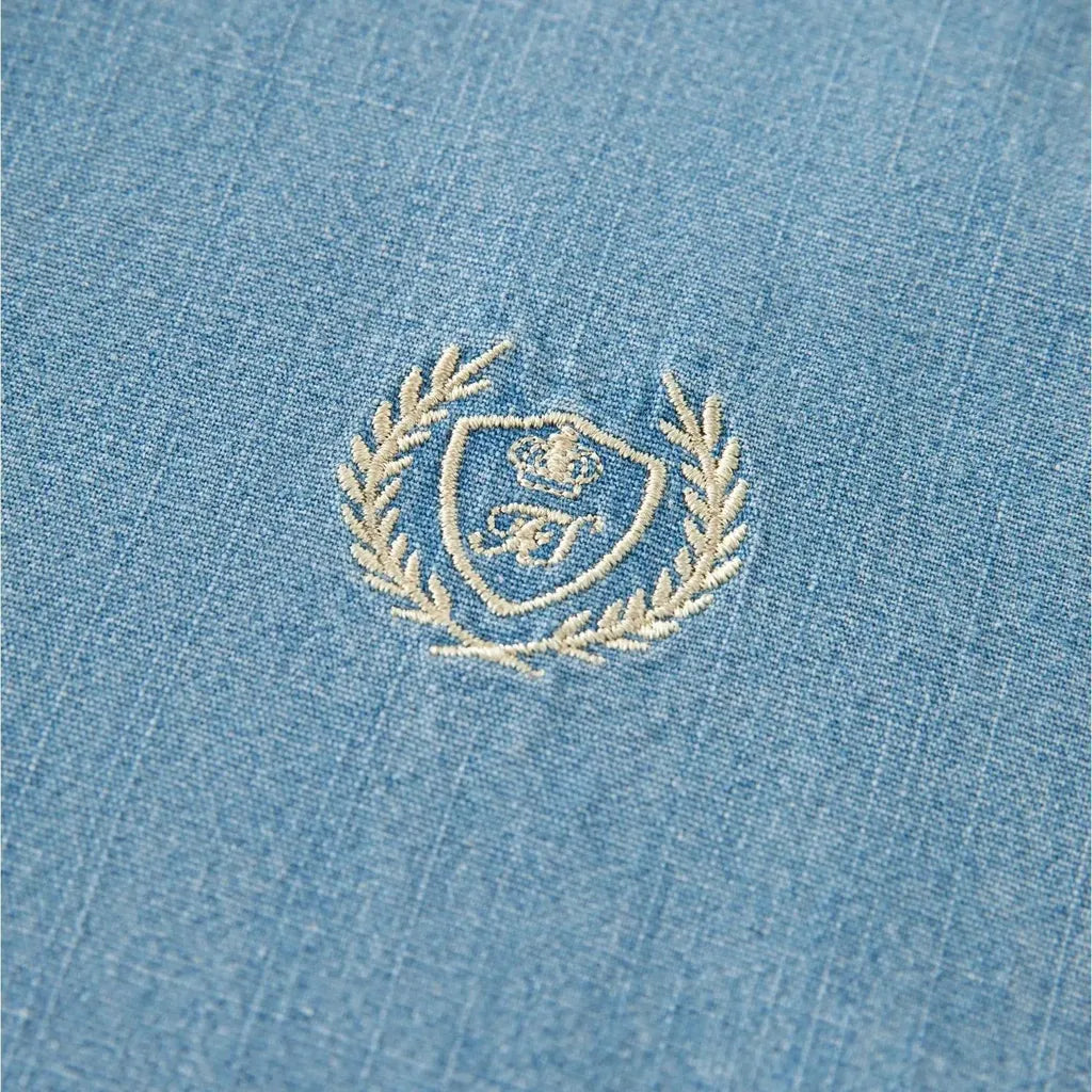 Light logo chambray women's denim shirt