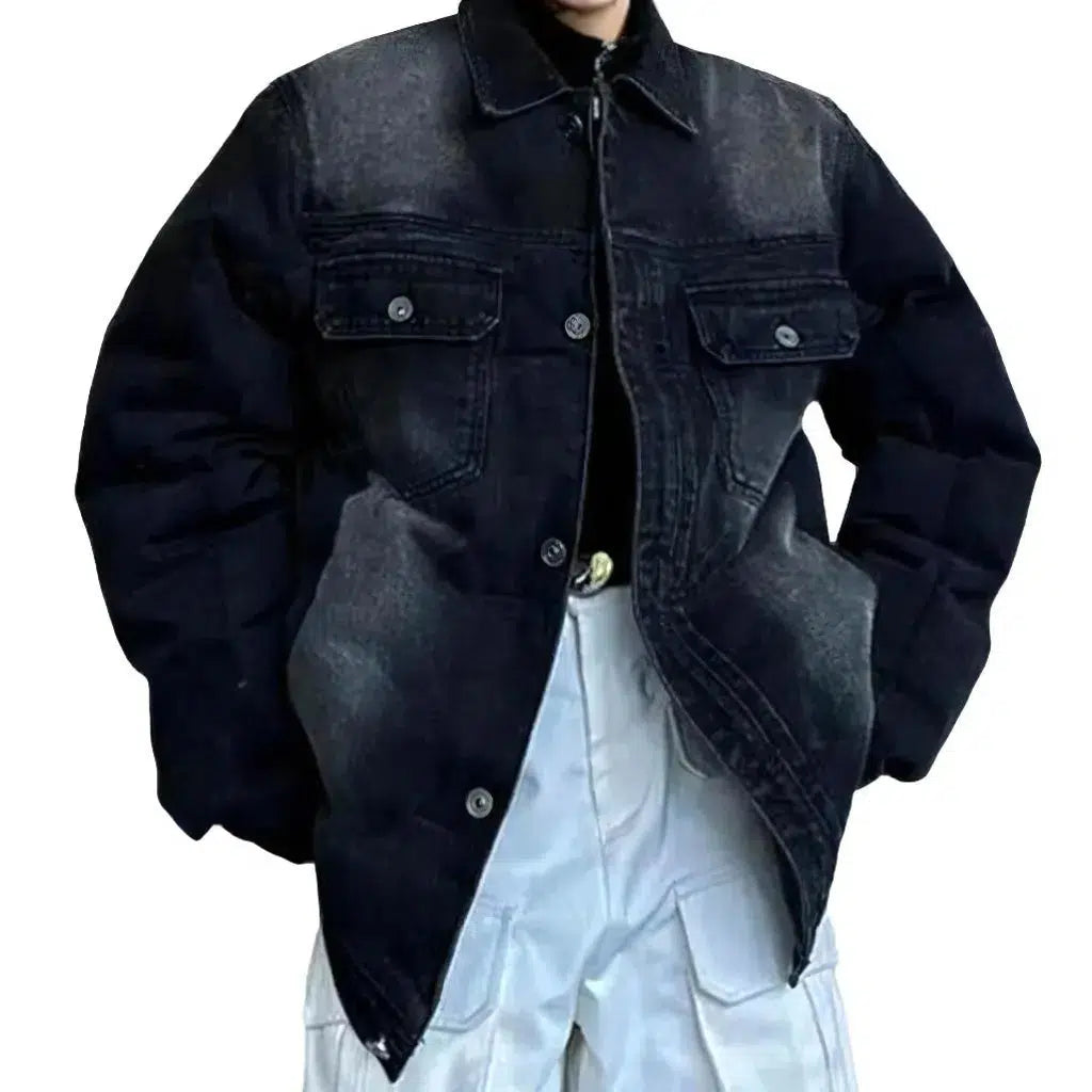 Eiderdown oversized men's jeans jacket