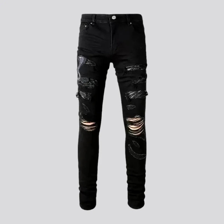 Embroidered Fashion Style Skinny Men's Jeans | Jeans4you.shop