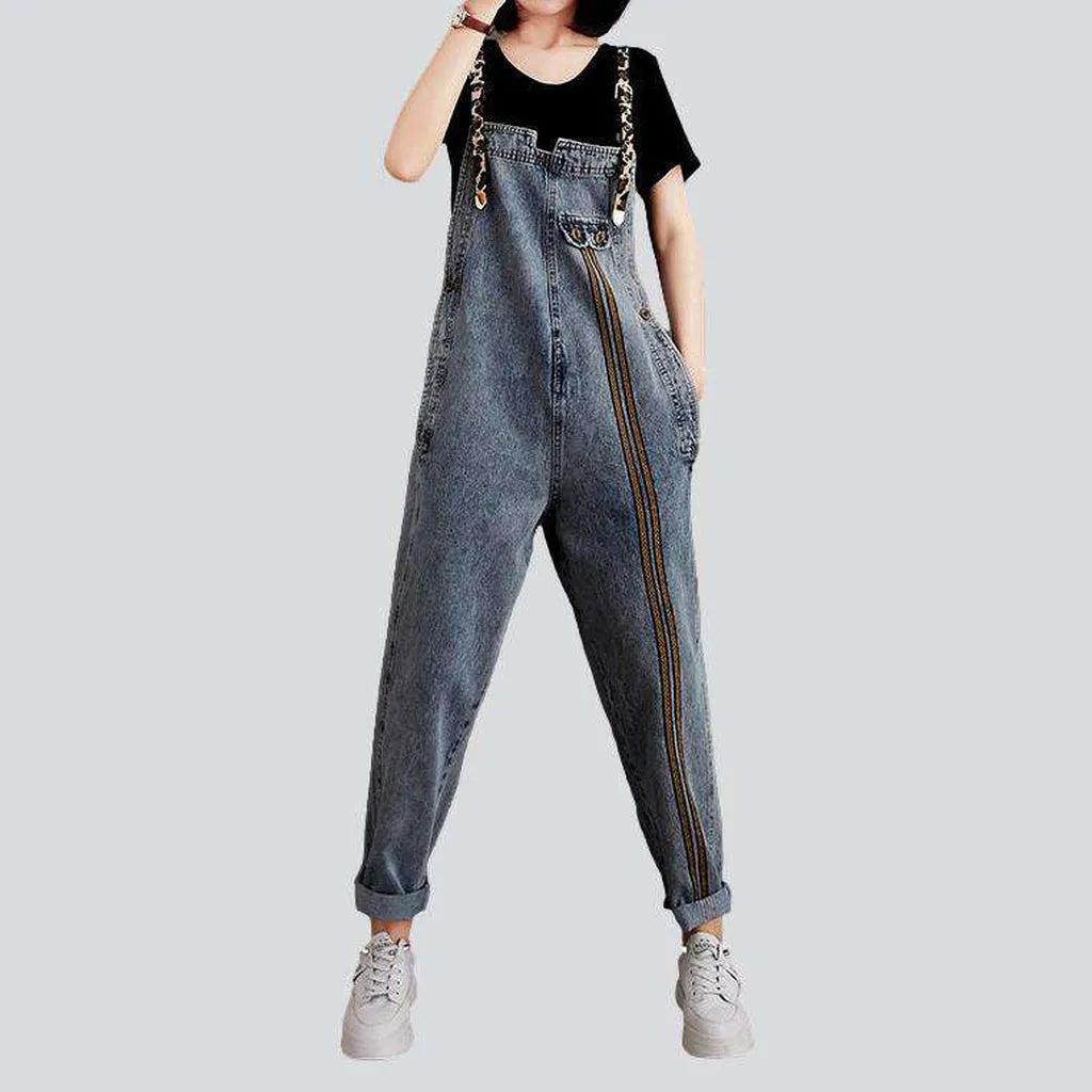 Embroidered women's jean overall | Jeans4you.shop