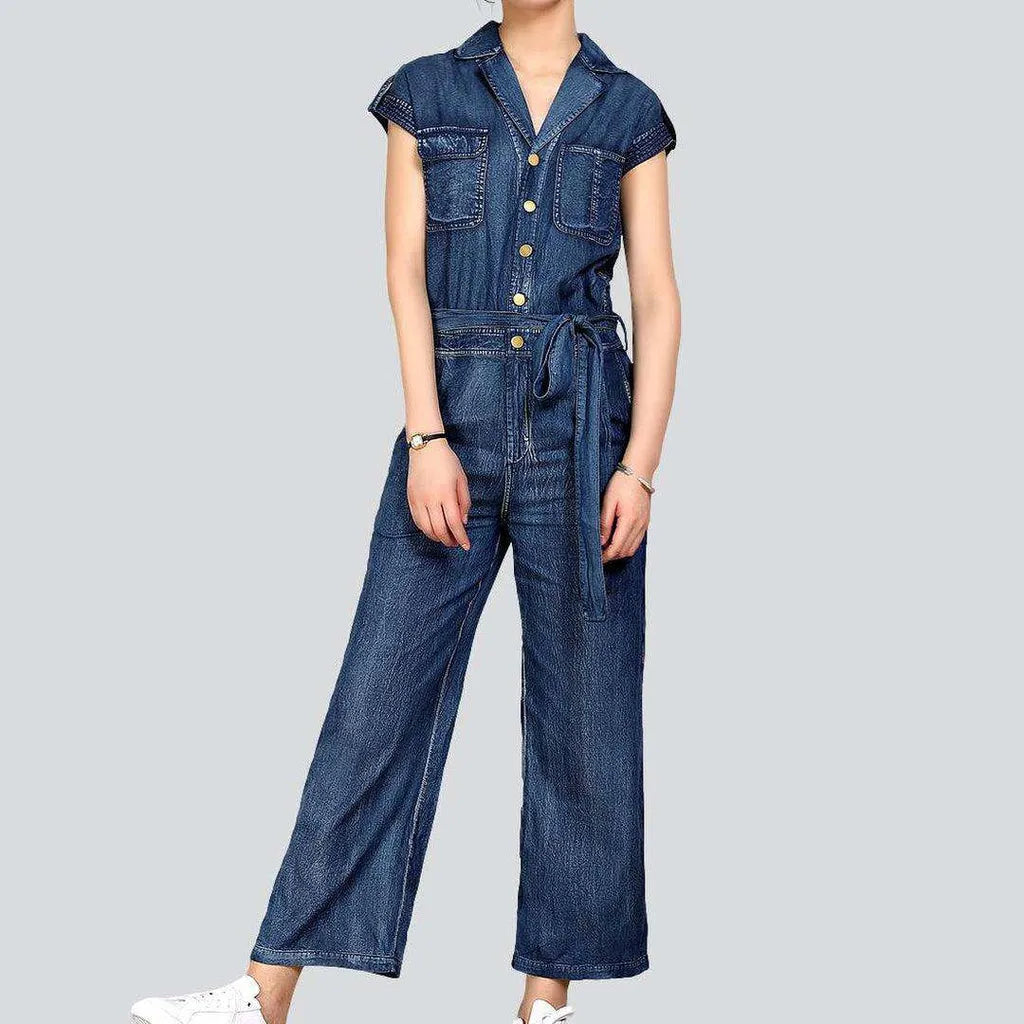 Embroidered women's jeans jumpsuit | Jeans4you.shop