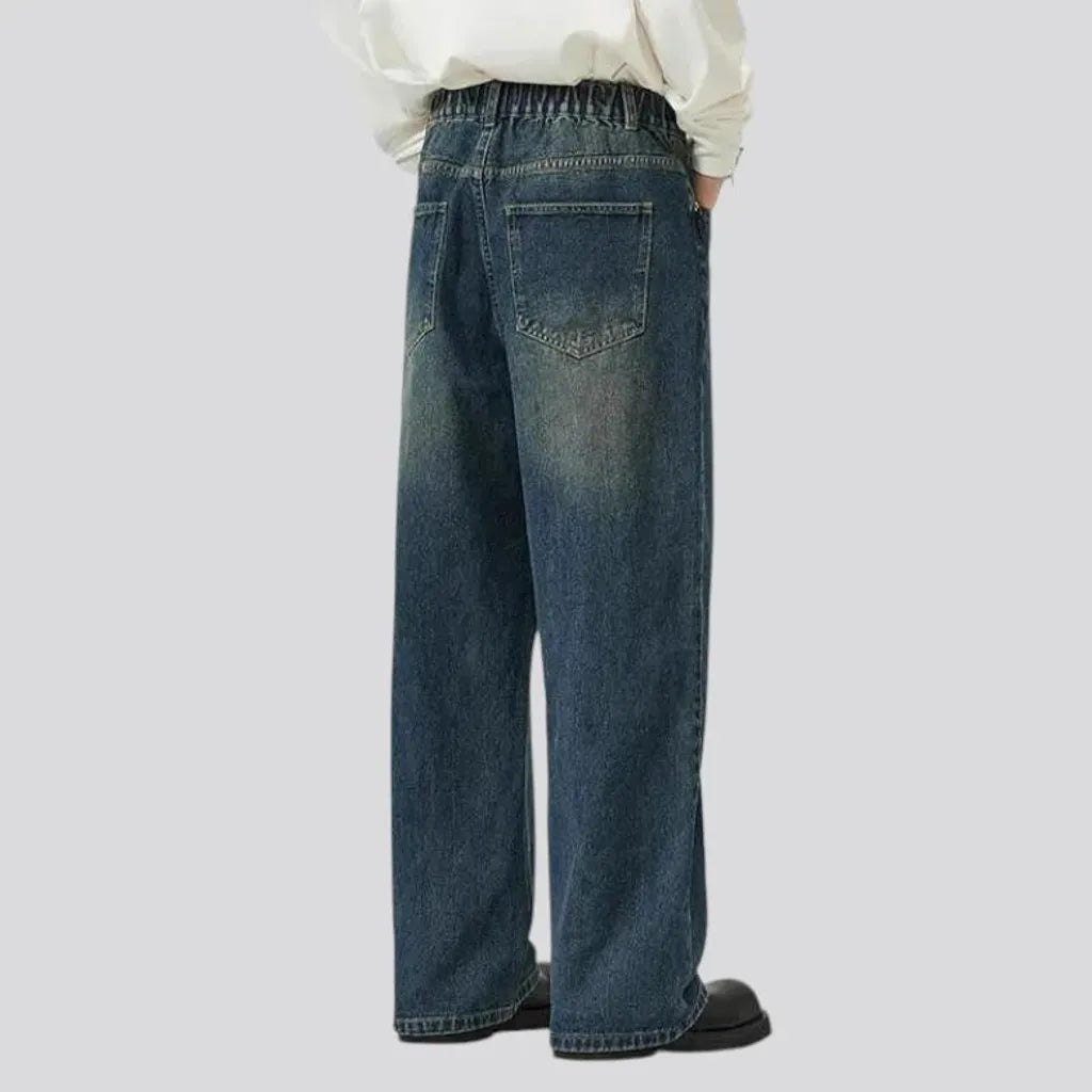 Stonewashed light vintage men's jeans