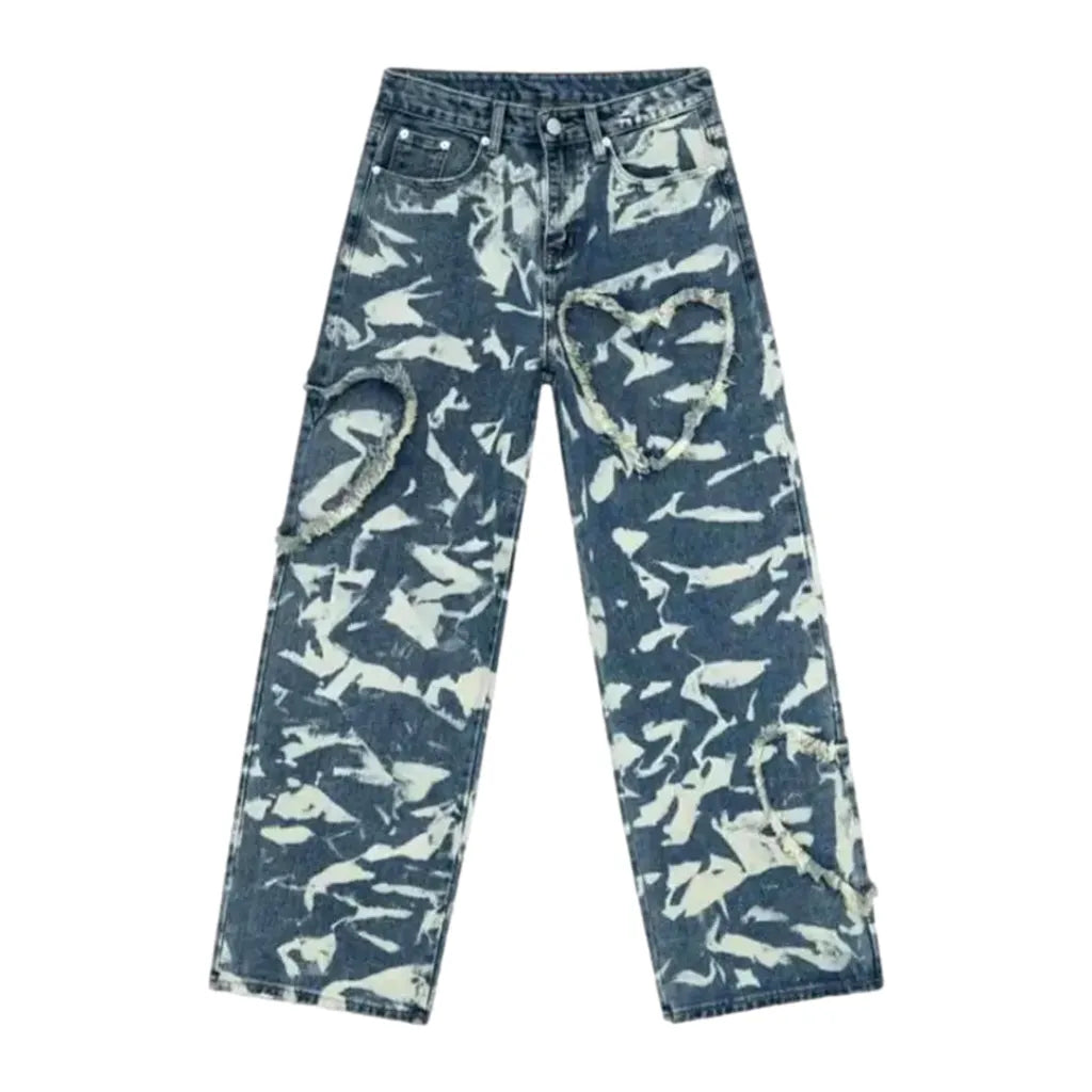 Camouflage Fashion Multi-color Men's Jeans - Blue