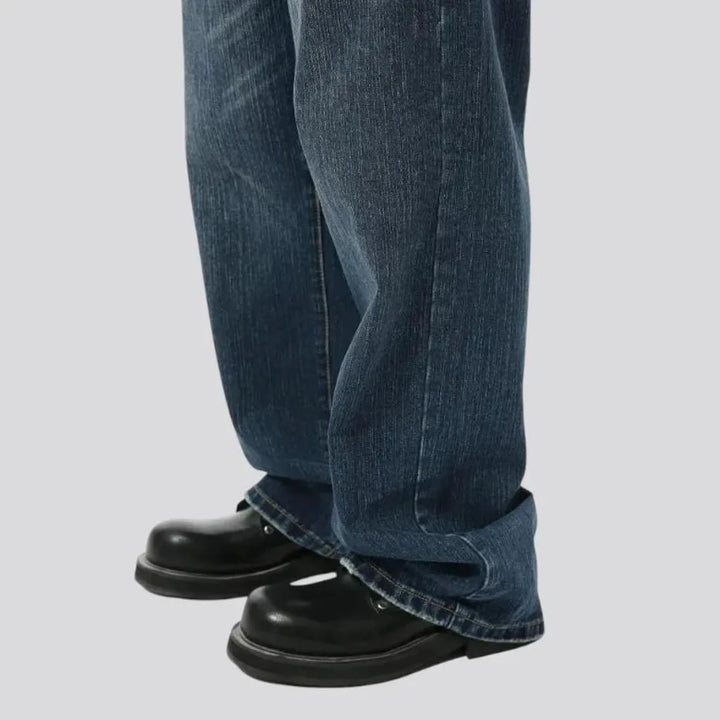 Trendy baggy mid-waist jeans for men