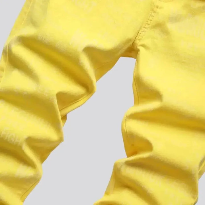 Painted yellow jeans
 for men