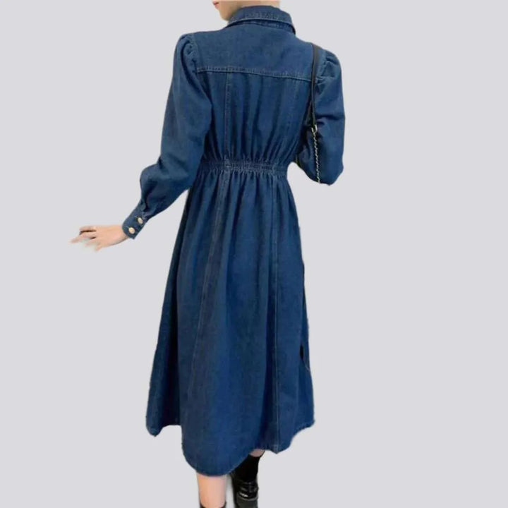 Bell-shaped 90s denim dress