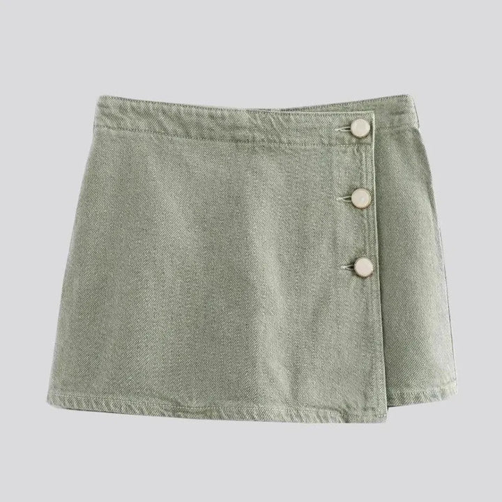 High waist fashion jean skort