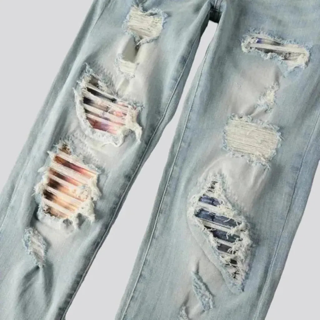 Distressed skinny jeans
 for men