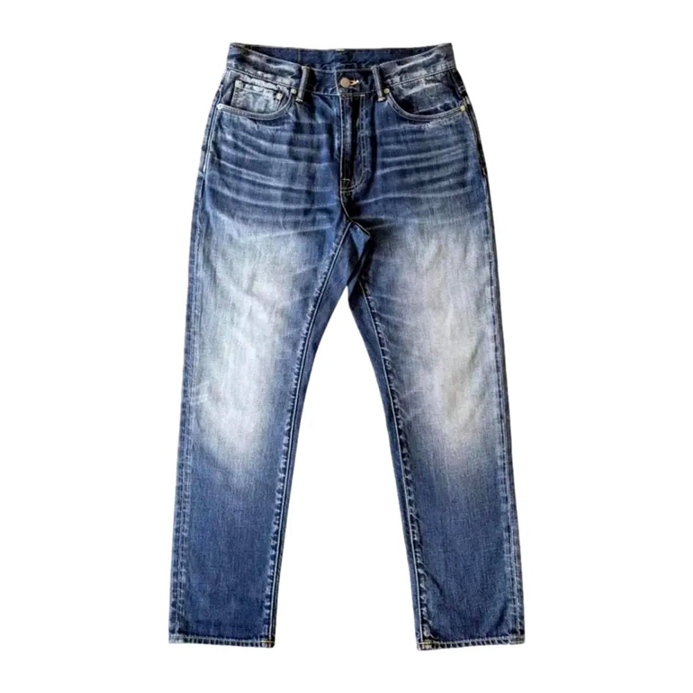 Vintage Medium Wash Tapered Men's Jeans - Blue