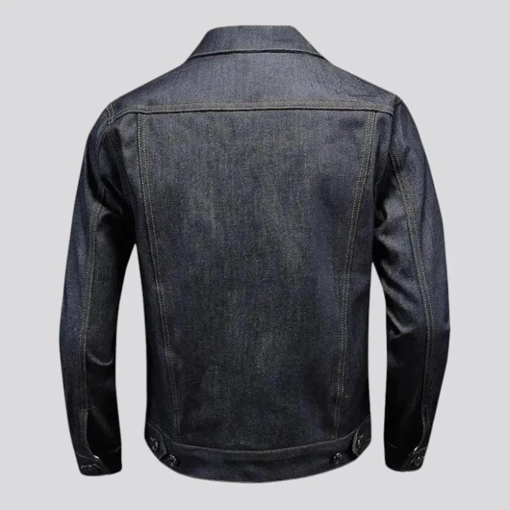 Slim-fit biker jeans jacket for men