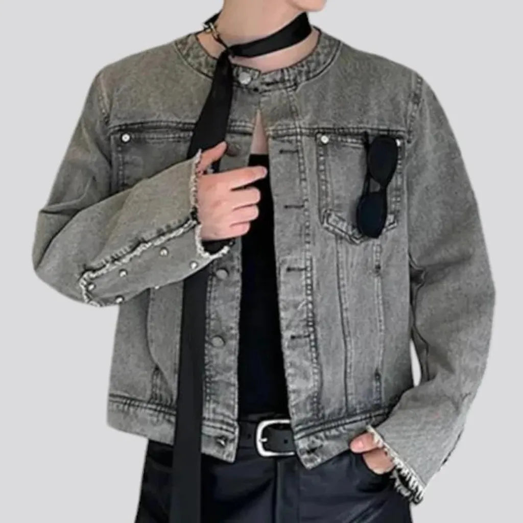 Fashionable grunge men's denim jacket