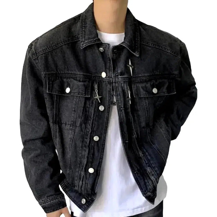 Fashion stonewashed denim jacket for men