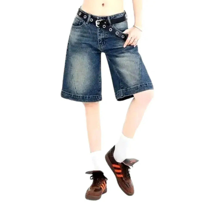 Fashion wide-leg jean shorts for women