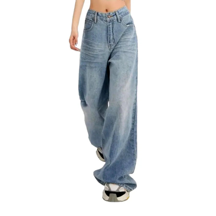 Fashion women's floor-length jeans
