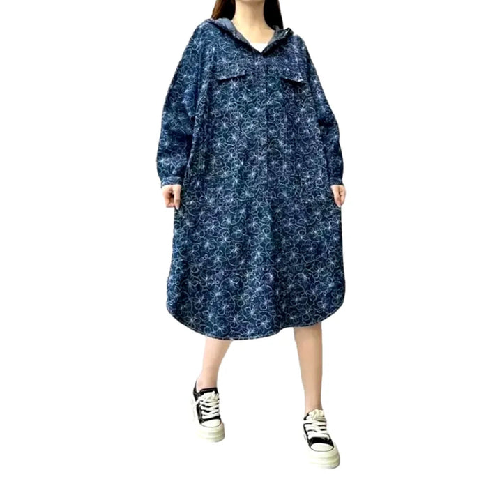 Fashionable Vintage Jean Dress - Dark Blue