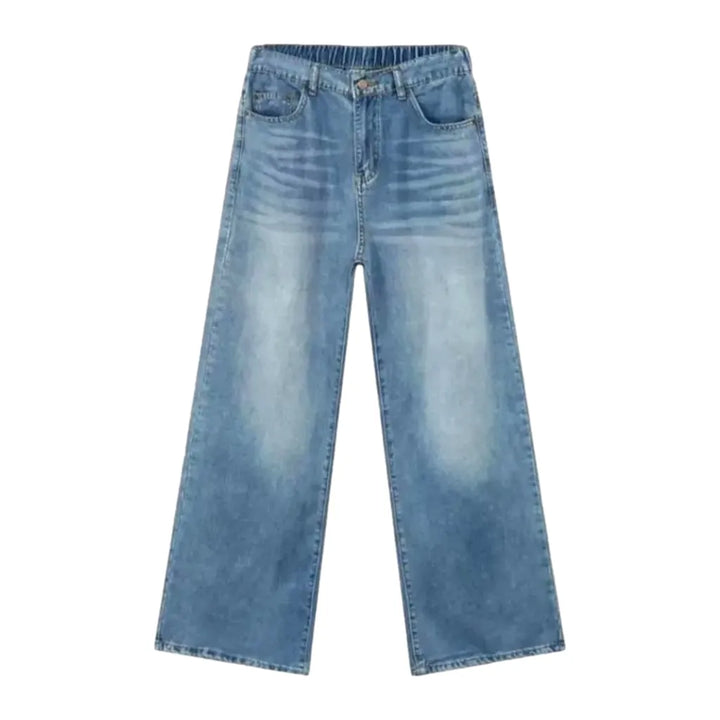 Light Wash Street Style Men's Jeans - Light Blue