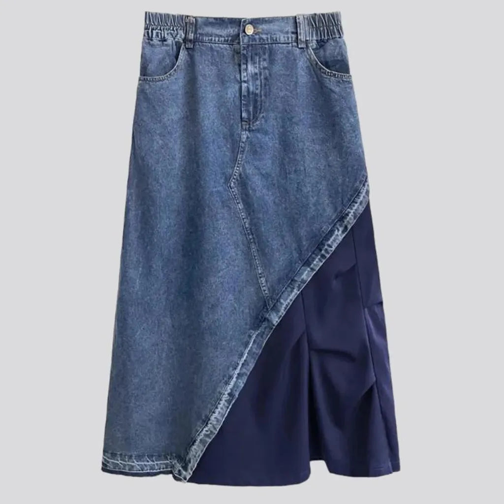 Asymmetric fashion jeans skirt for ladies