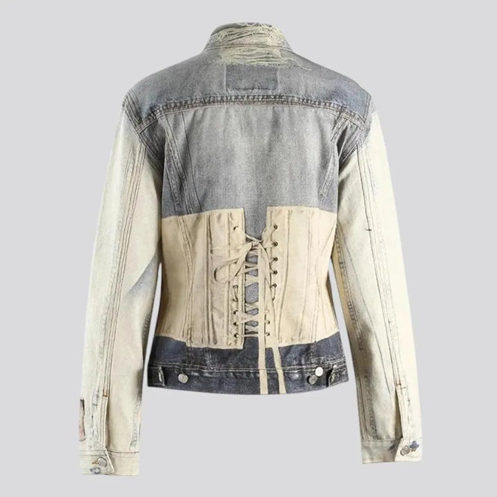 Fashionable oversized painted women's jean jacket