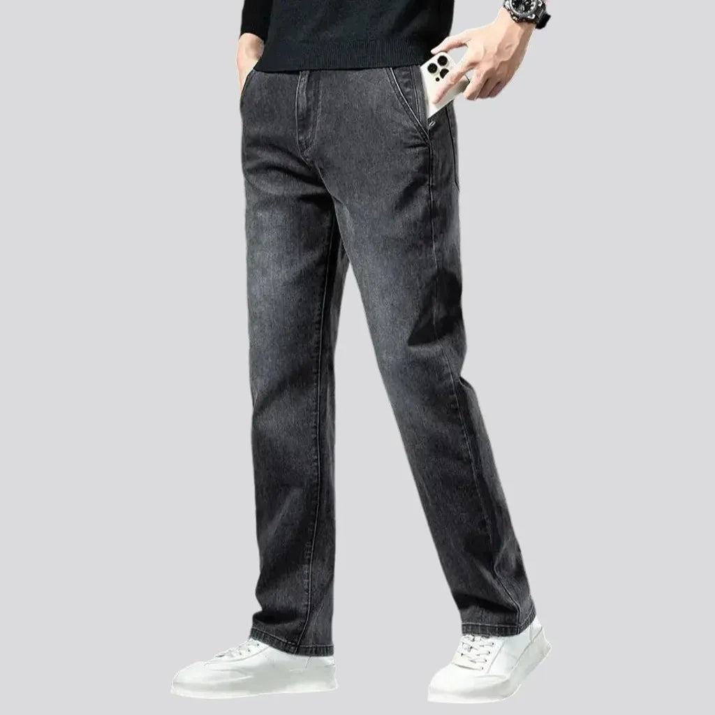 Casual high waist tapered leg jeans for men