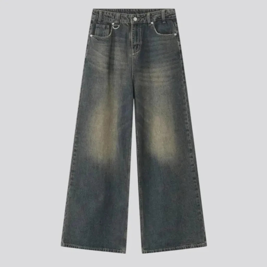 Retro stonewashed style men's jeans