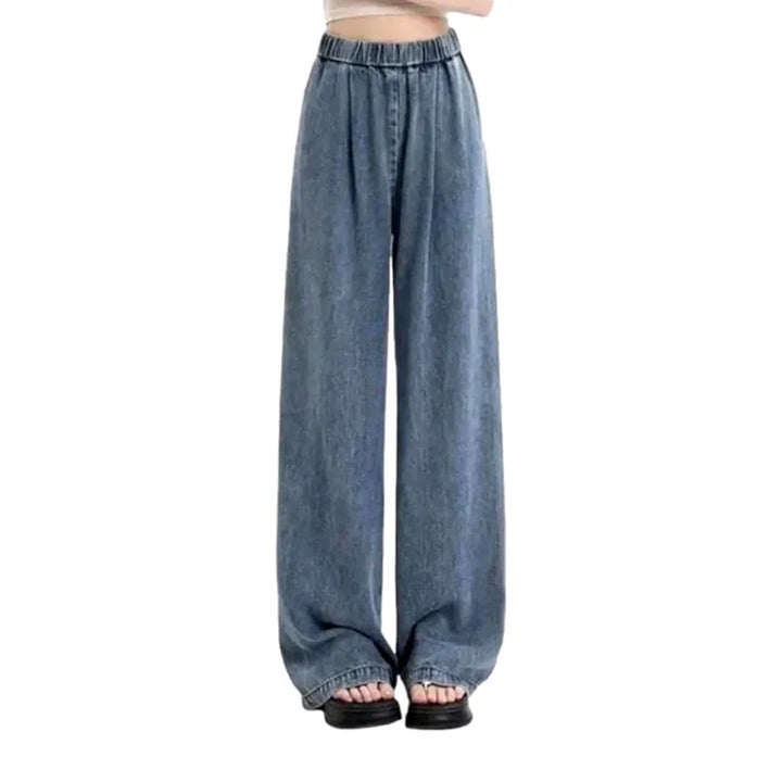 Floor-length women's soft jeans