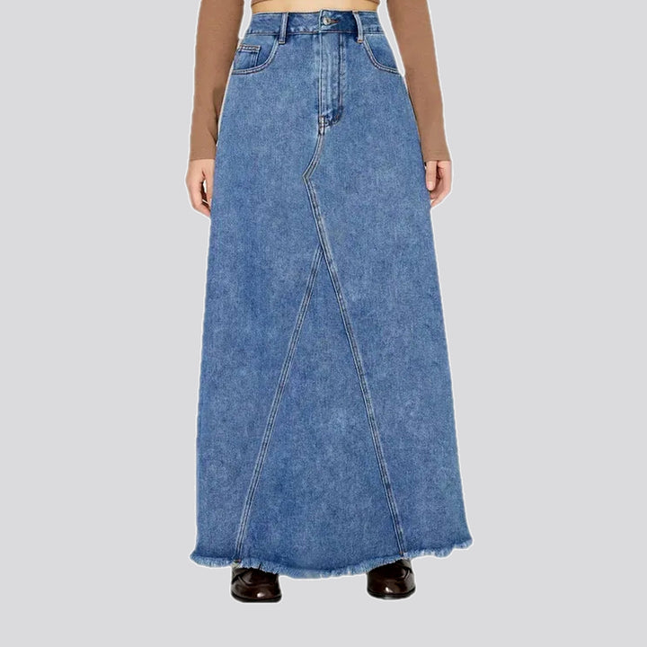 Frayed Hem Casual Denim Skirt | Jeans4you.shop