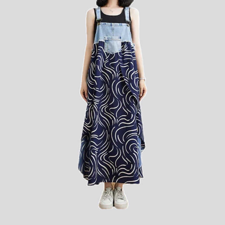 Graphic Flared Boho Jeans Dress | Jeans4you.shop