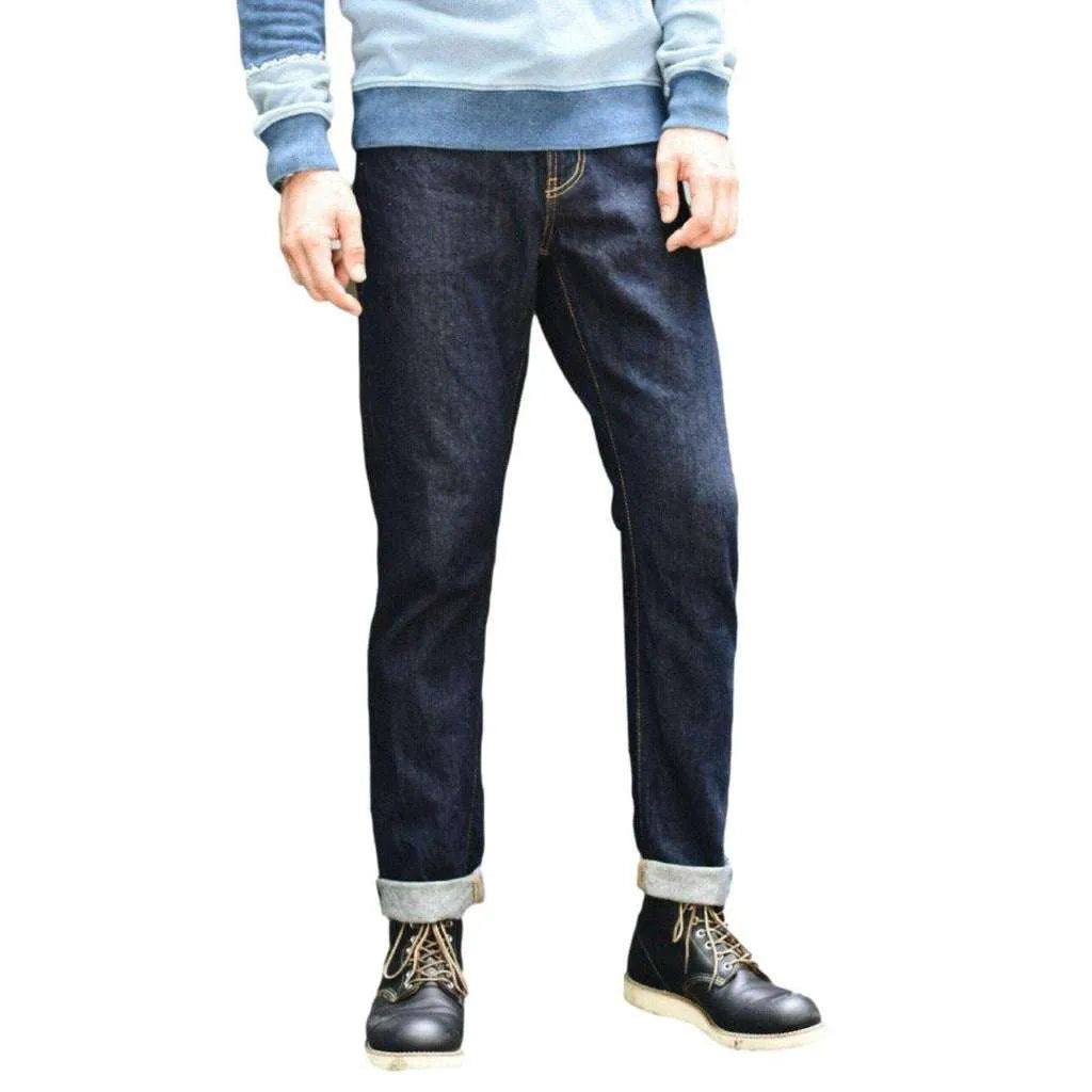 High-quality indigo men's jeans