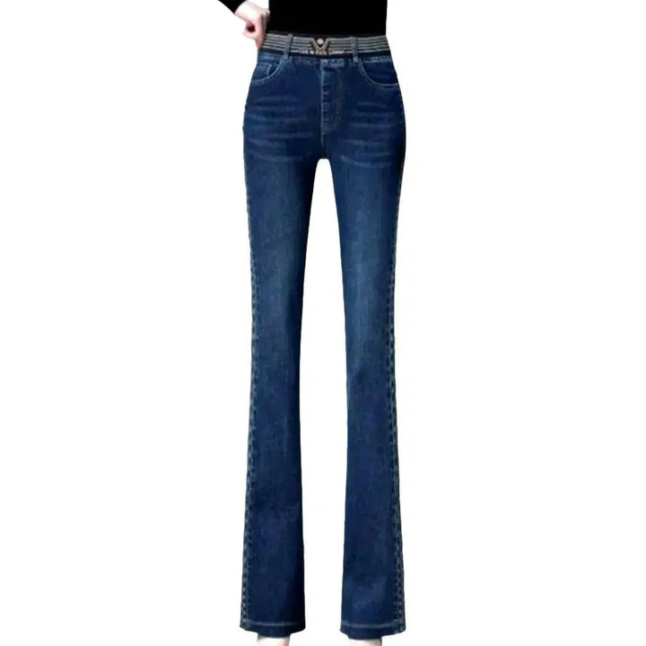 High-waist boho jeans
 for women