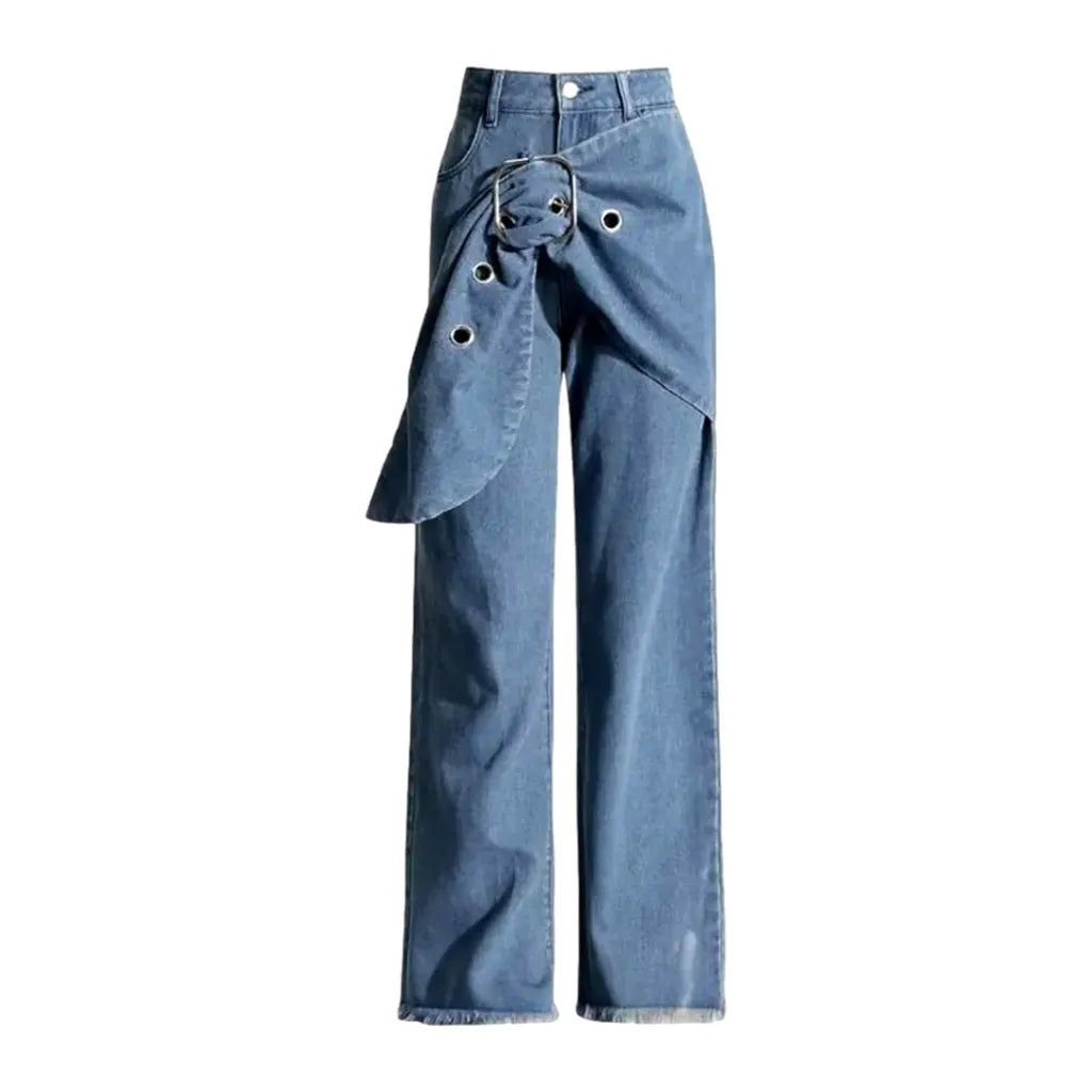High-waist layered jeans
 for women