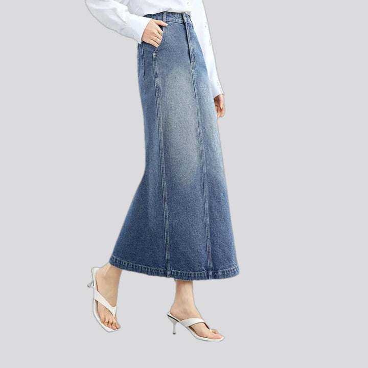 High Waist Medium Wash Denim Skirt | Jeans4you.shop