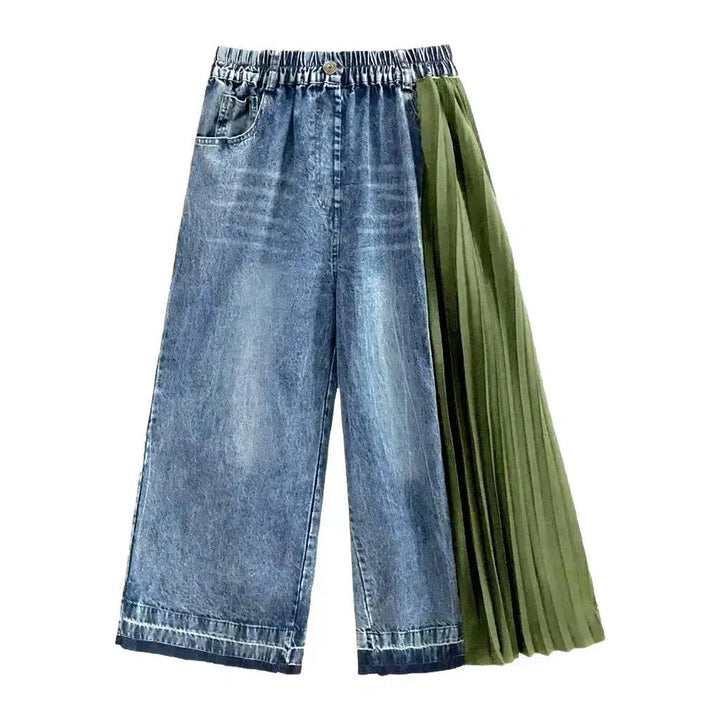 High-waist pleated jeans
 for ladies