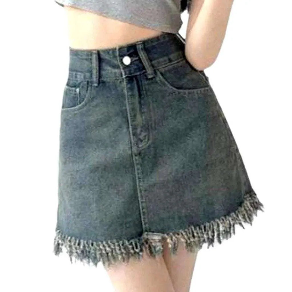 High-waist women's denim skirt