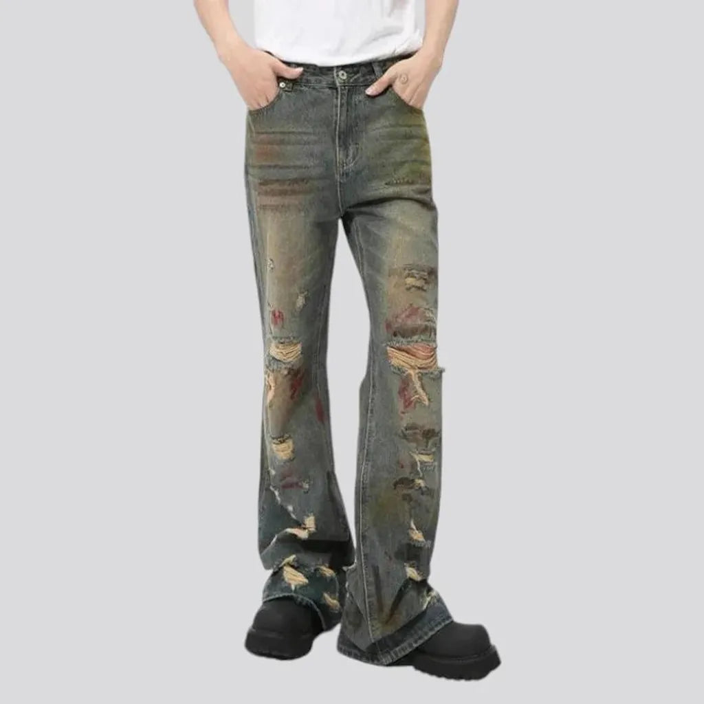 Mid rise wide men's jeans