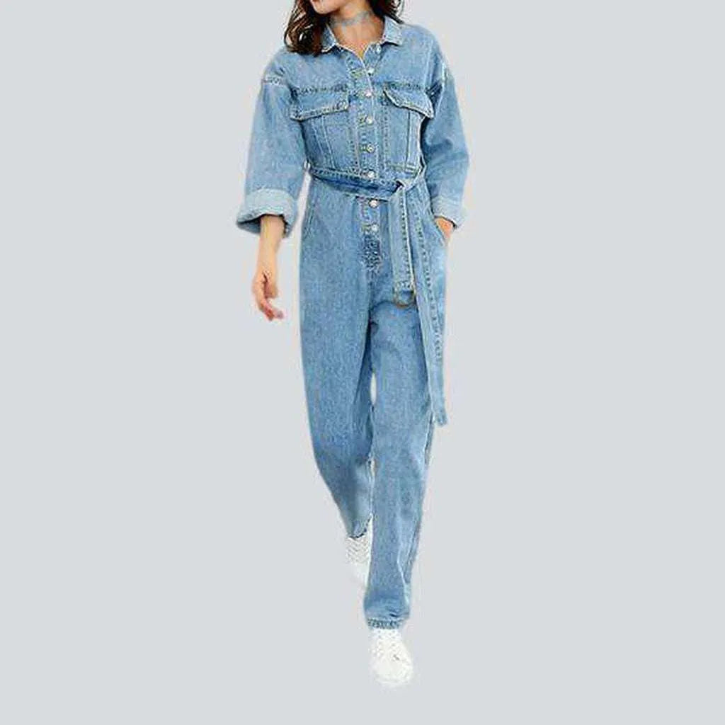 Ladies light wash denim jumpsuit | Jeans4you.shop