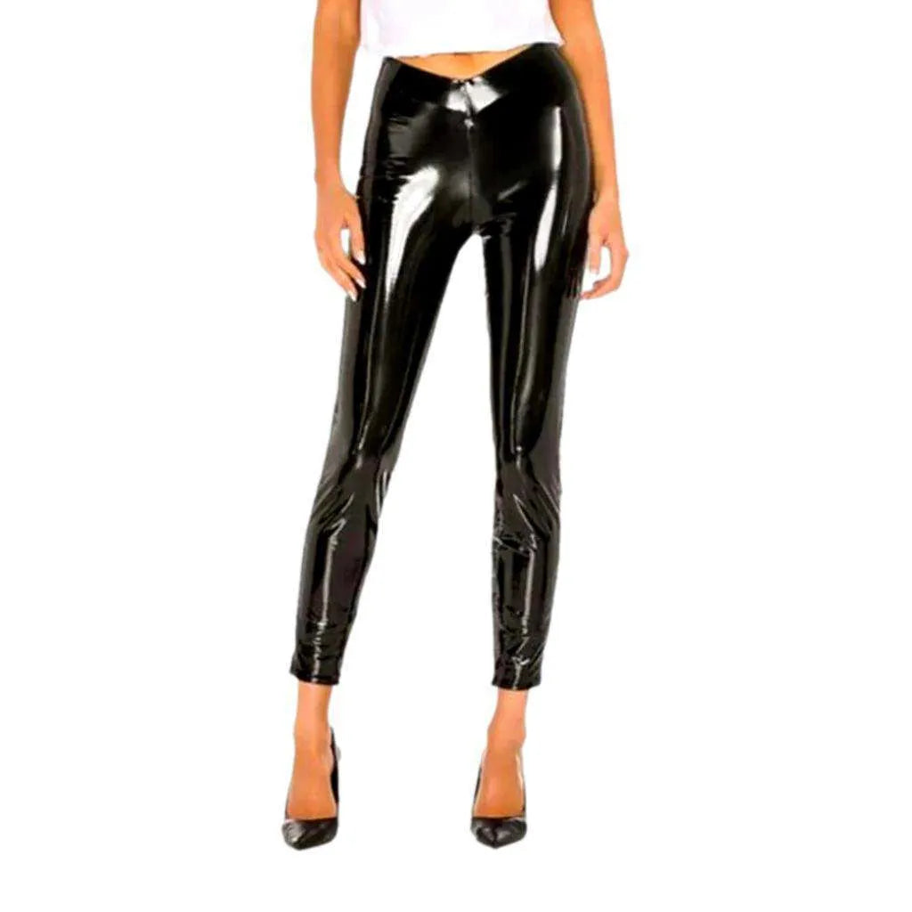 Latex skinny women's jeans pants