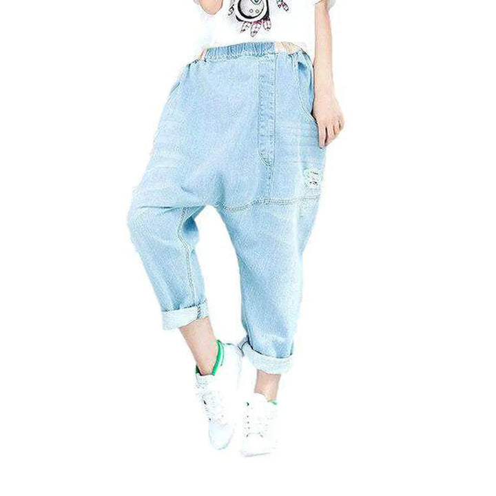 Light blue harem denim pants