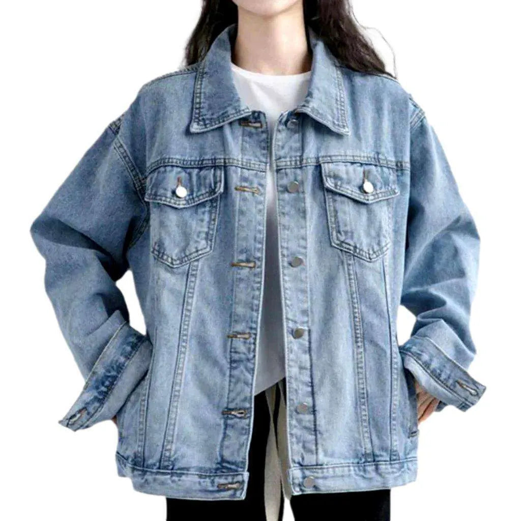 Light wash women's denim jacket