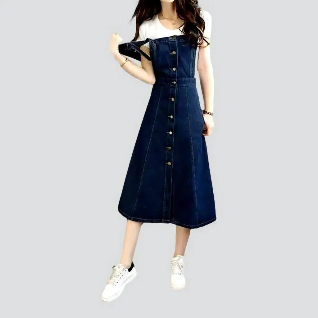 Long dark denim dress | Jeans4you.shop