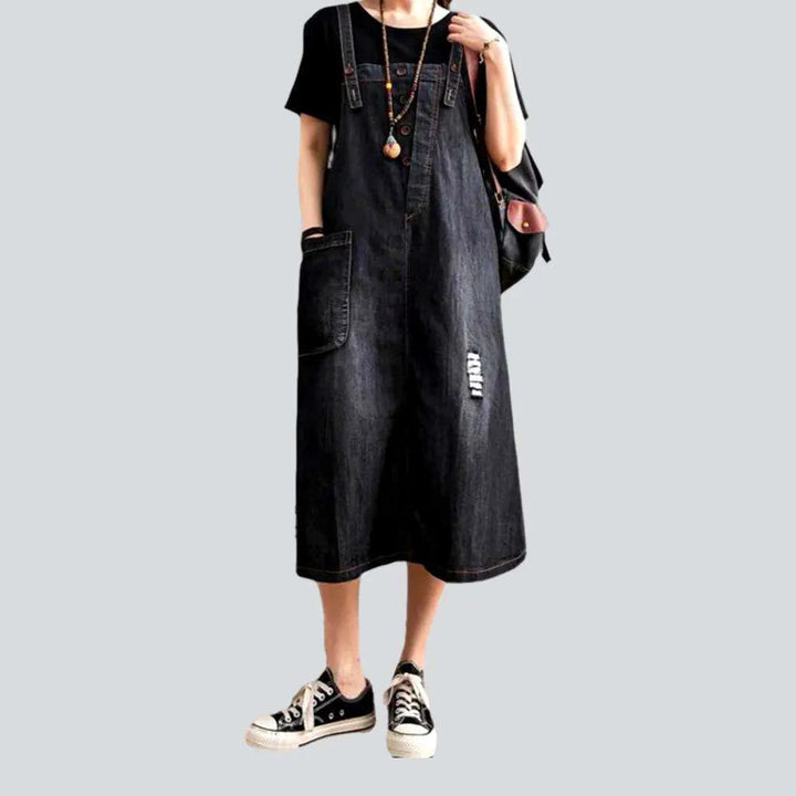 Long vintage street denim dress | Jeans4you.shop