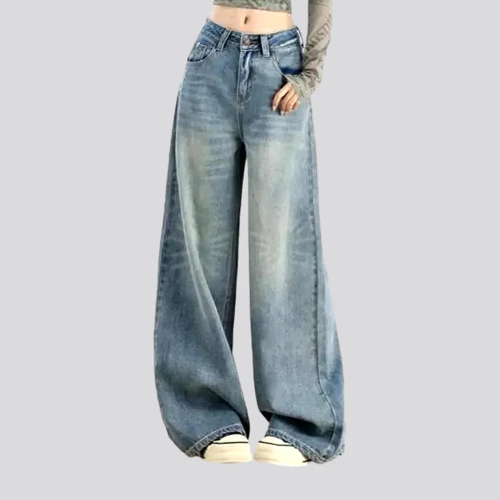 Loose Fit Aged Pattern Women's Jeans | Jeans4you.shop