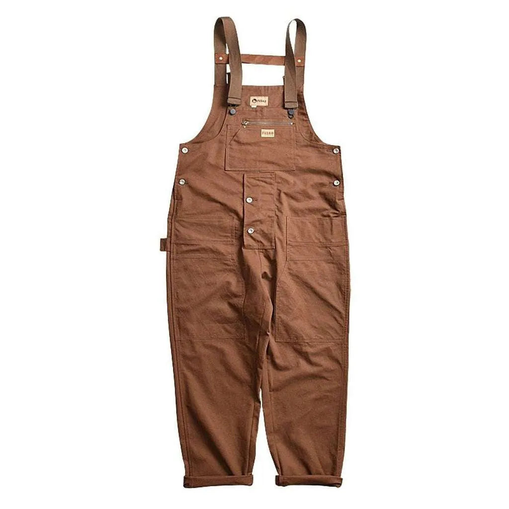 Loose Fit Men's Jeans Dungaree - Brown