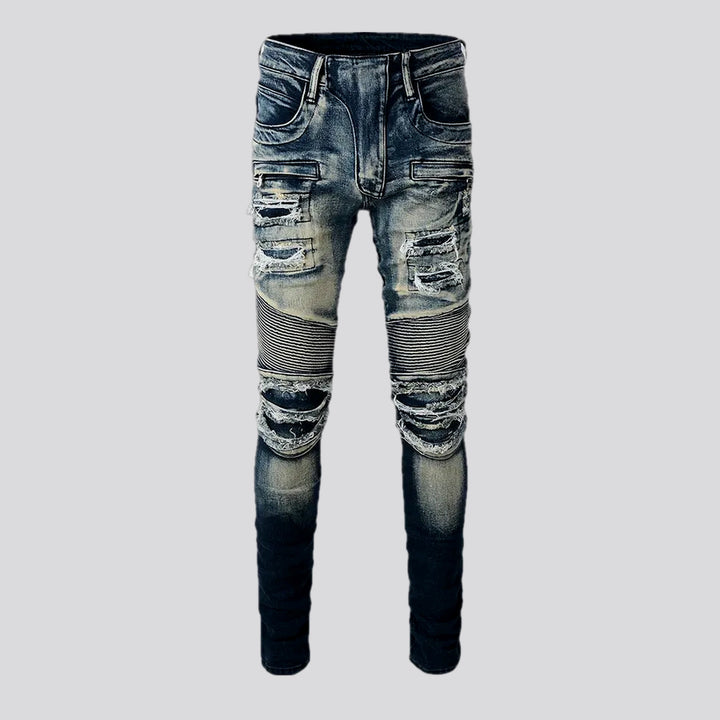 Medium Rise Stretchable Biker Men's Jeans | Jeans4you.shop