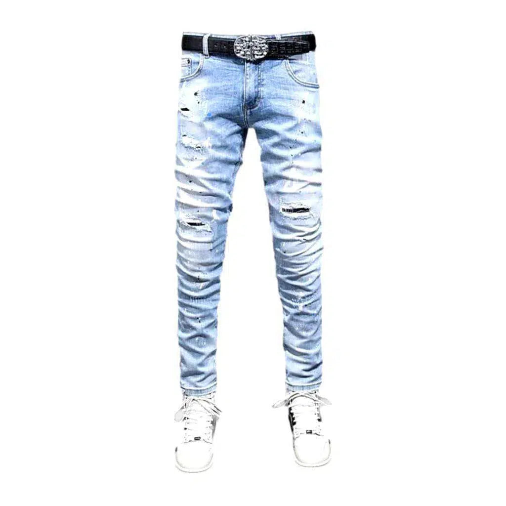 Men's paint-splattered jeans