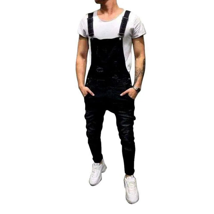 Men's Stylish Denim Dungaree - Black