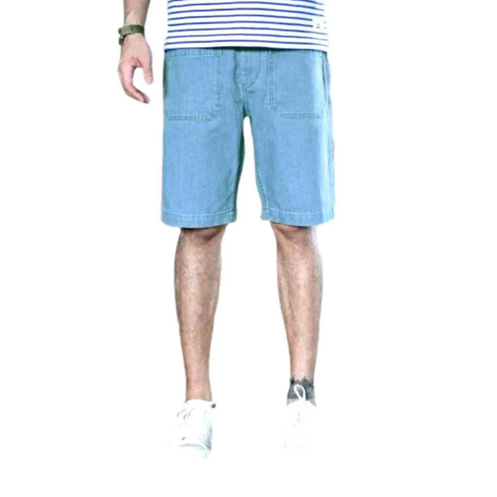 Mid-waist denim shorts
 for men